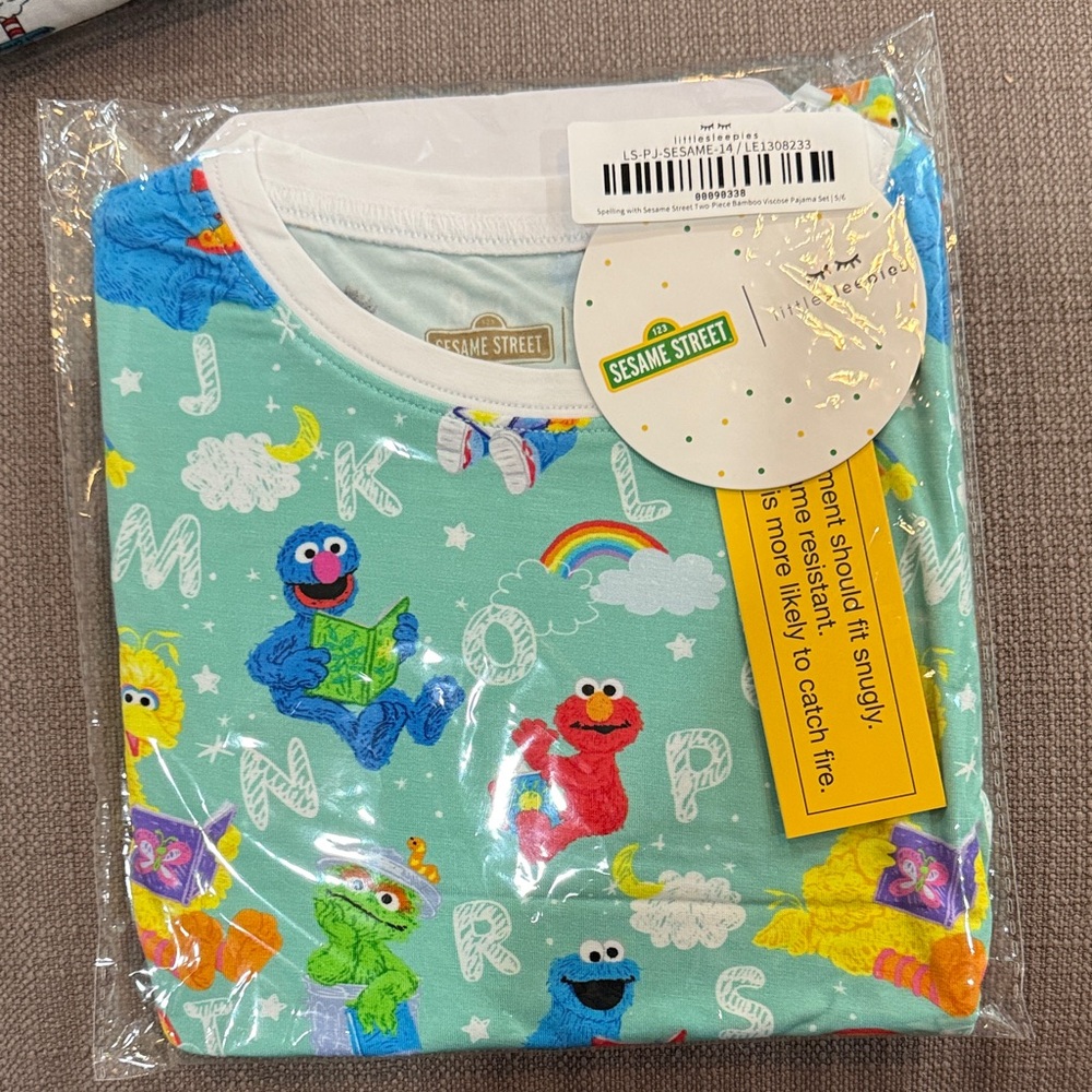 Little Sleepies - Sesame Street bamboo pajamas 5/6